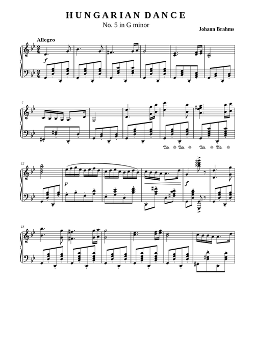 Hungarian Dance No. 5 – Johannes Brahms