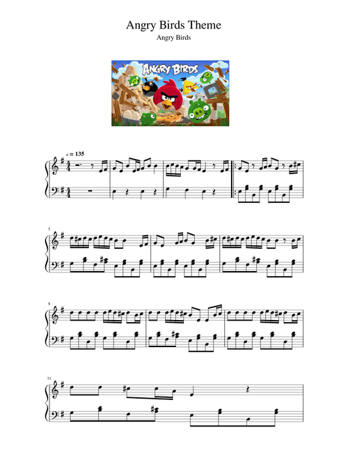 Angry Birds Theme - Piano