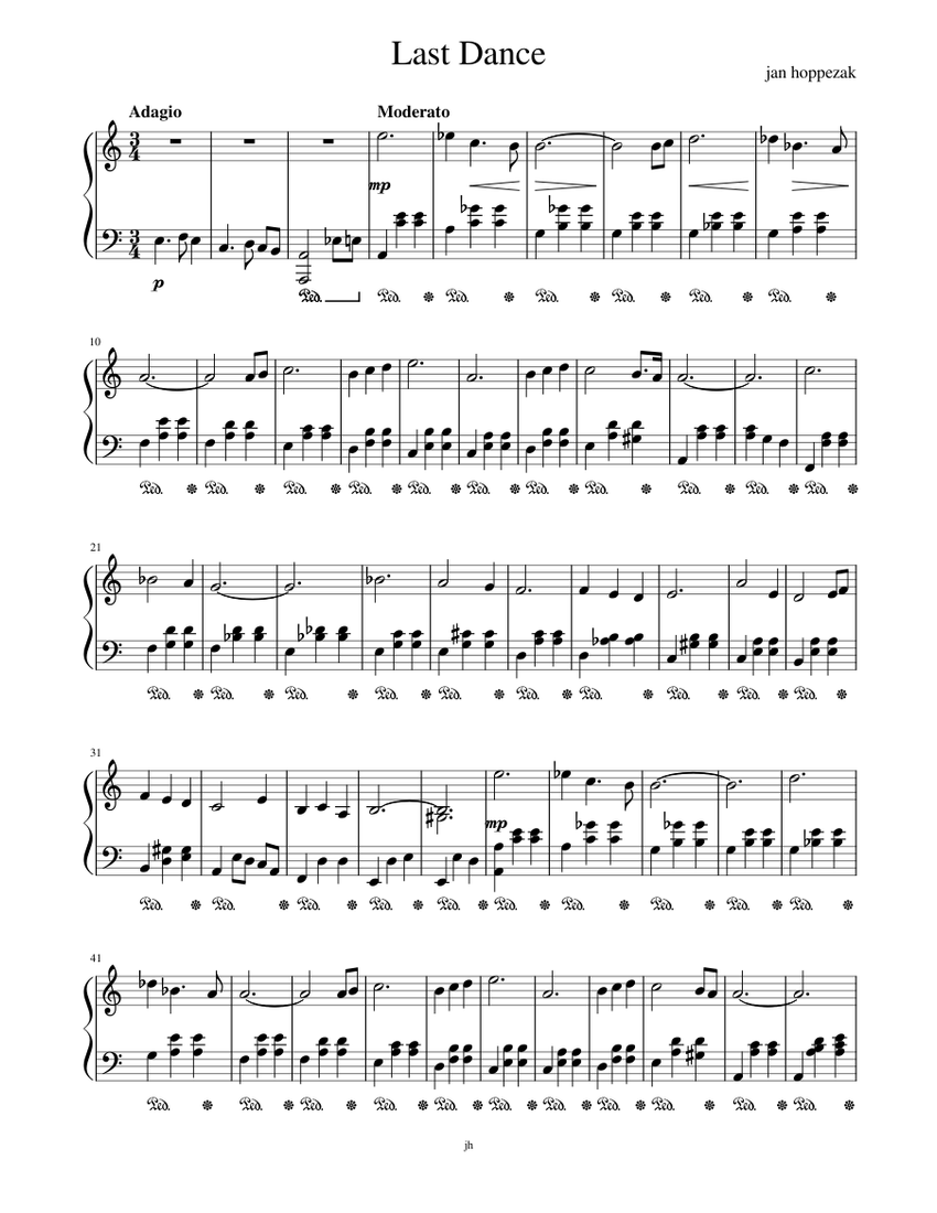 last dance Sheet Music for Piano (Solo) easy | MuseScore.com