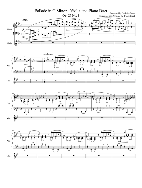 Ballade in G Minor - Violin and Piano Duet from Your Lie in April