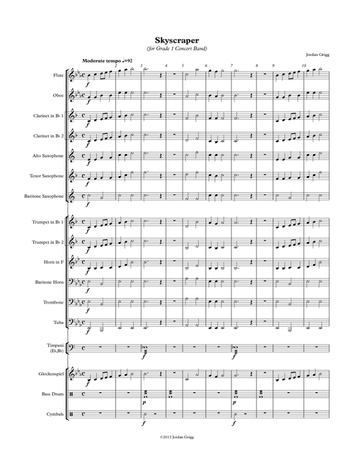 Skyscraper (for Grade 1 Concert Band) - Jordan Grigg (Concert Band)