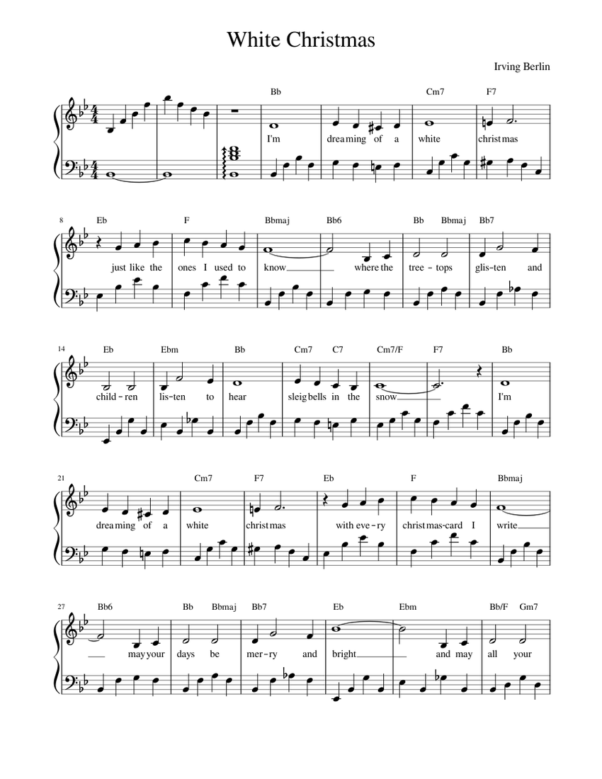 White Christmas - piano Sheet music for Piano (Solo) Easy | Musescore.com white-christmas-piano-sheet-music-for-piano-solo-easy-musescore-com