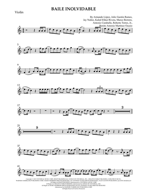 Baile Inolvidable (Arr. Matheus Felix) - Bad Bunny (Violin Solo)