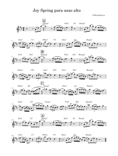 Joy Spring para Saxo Alto