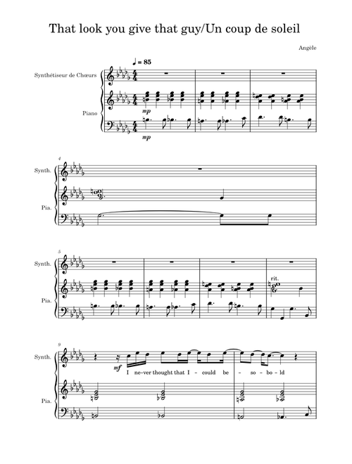 That look you give that guy – Angèle (Piano & Lyrics)