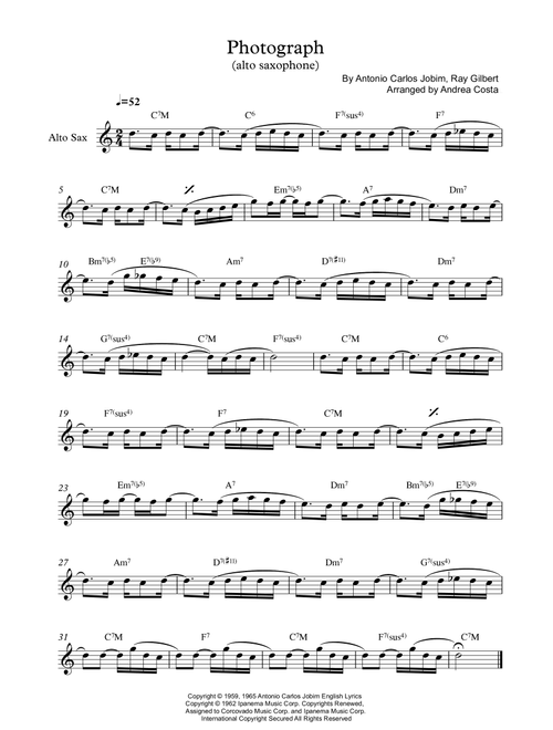 Photograph (Arr. Andrea Costa) - Astrud Gilberto (Alto Sax Solo)