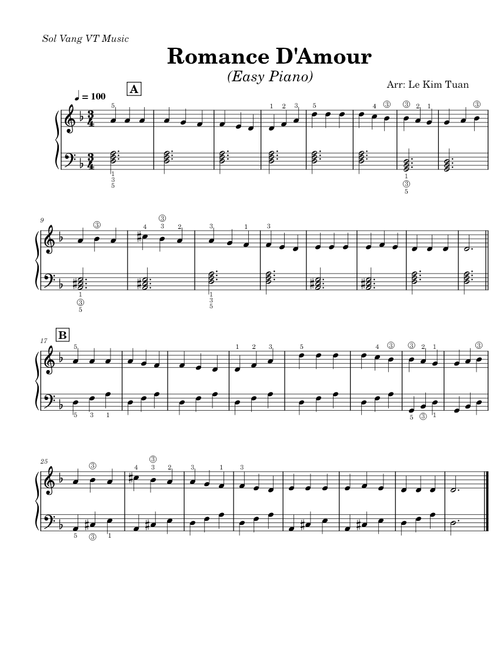 Romance piano easy