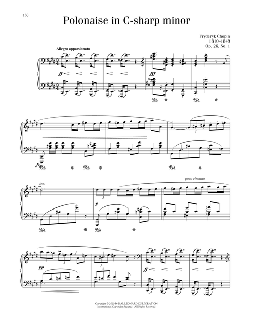 Polonaise In C-Sharp Minor, Op. 26, No. 1 (Ed. Richard Walters) - Frédéric Chopin (Piano Solo)
