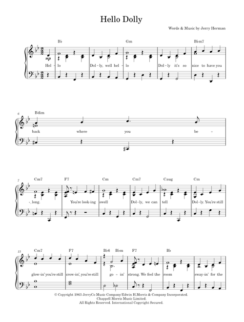Hello Dolly - Jerry Herman (Easy Piano)