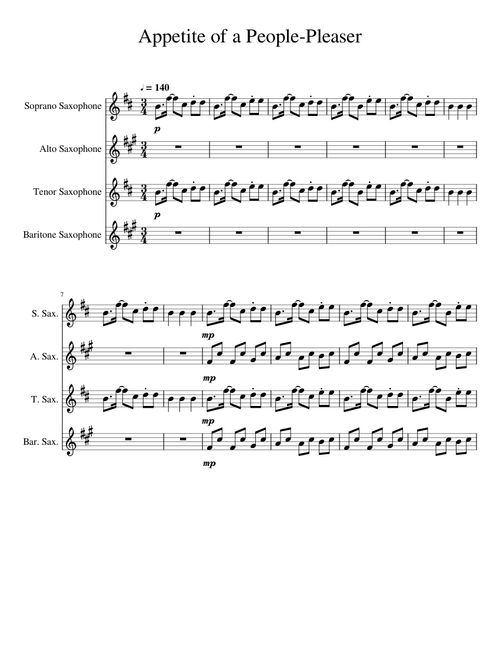 Appetite of a People Pleaser Sax Quartet