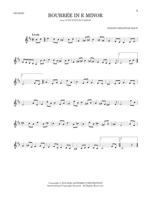 Bourree In E Minor - Johann Sebastian Bach (Trumpet Solo)