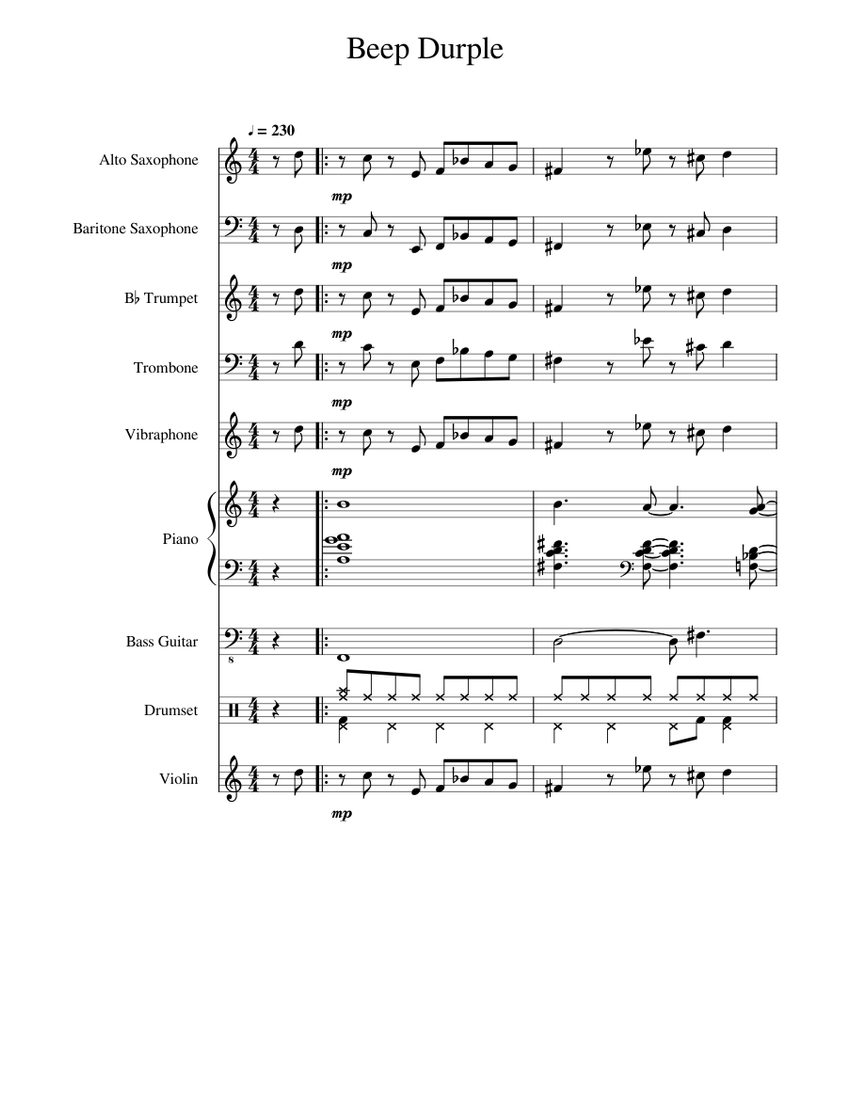 DeepPurple,Best,bandscore楽譜 Deep Purple – Peter De Rose Sheet Music with Chords for