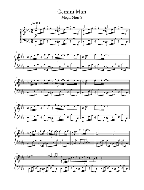 Gemini Man - Mega Man 3 (Piano)