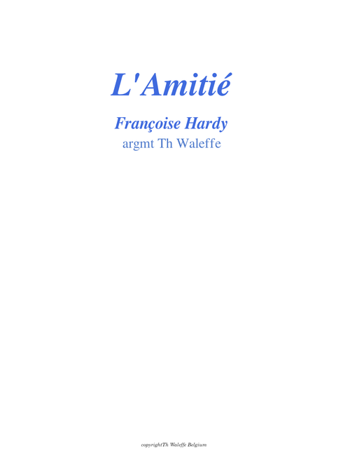 l amitié - F Hardy