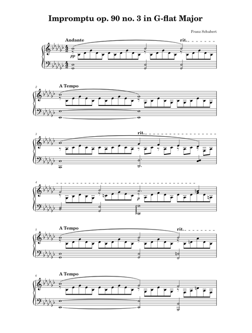 Impromptu op. 90 d. 899 no. 3 in G-Flat Major - Franz Schubert