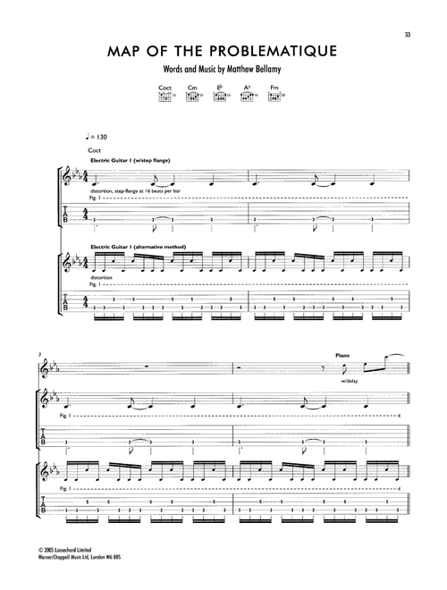 Map Of The Problematique - Muse (Guitar Tab)