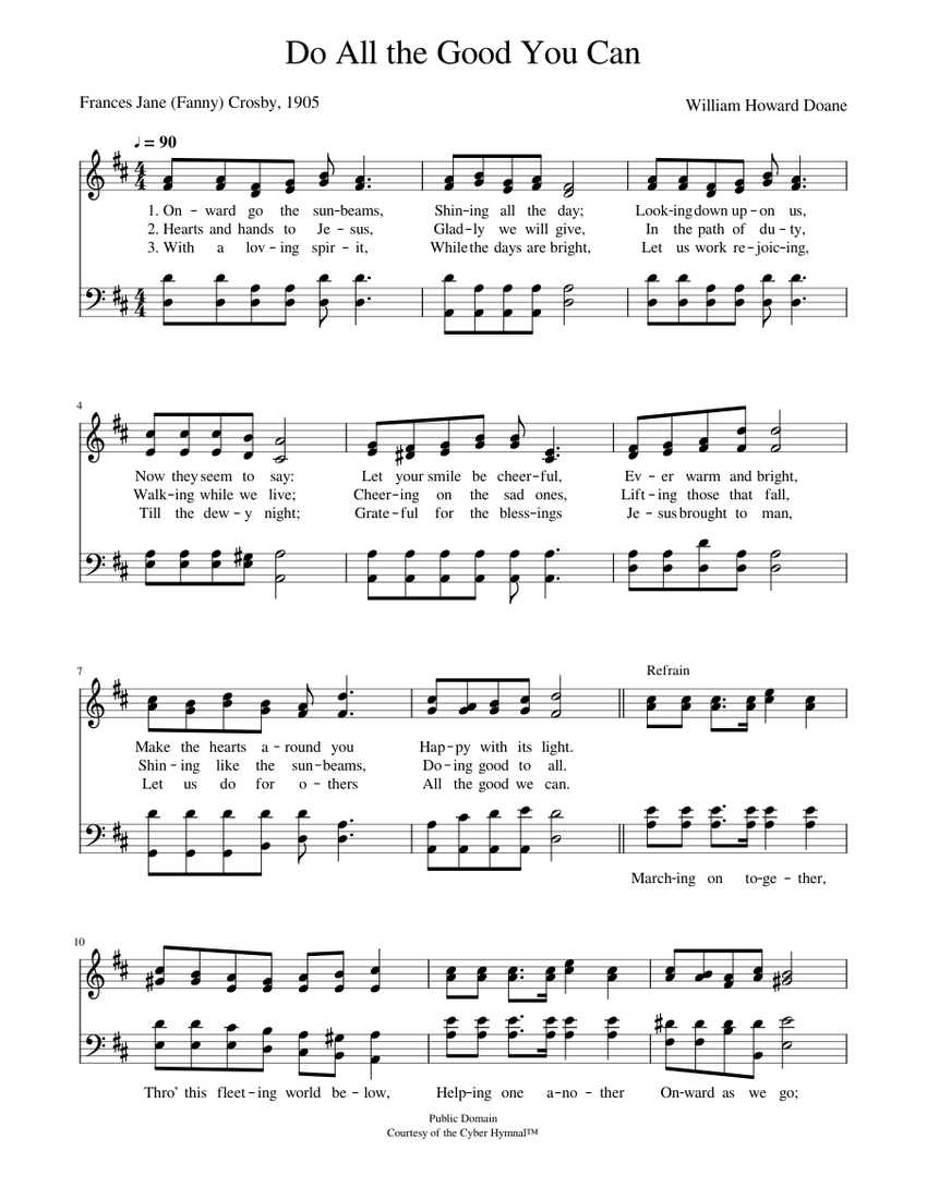 Do all the good you can W. Howard Doane Sheet music for Piano (Piano