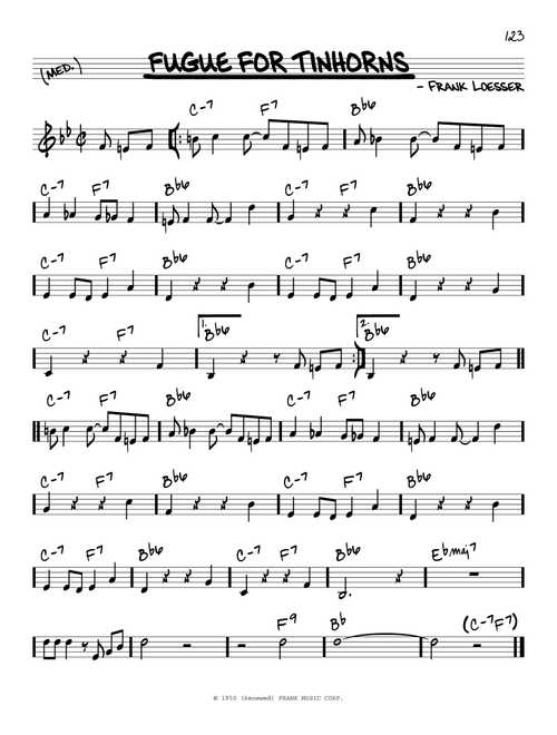 Fugue For Tinhorns - Frank Loesser (Real Book - Melody-Chords)