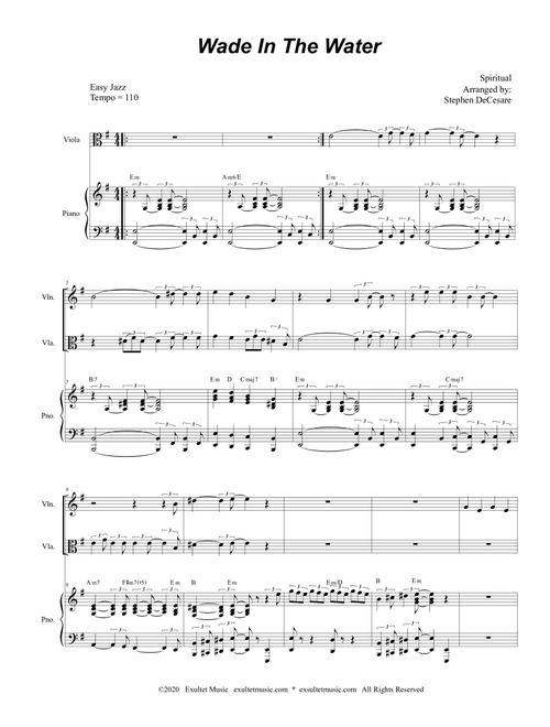 Wade In The Water (Duet for Violin and Viola) (Arr. Stephen DeCesare) - Spiritual (Instrumental Duet and Piano)