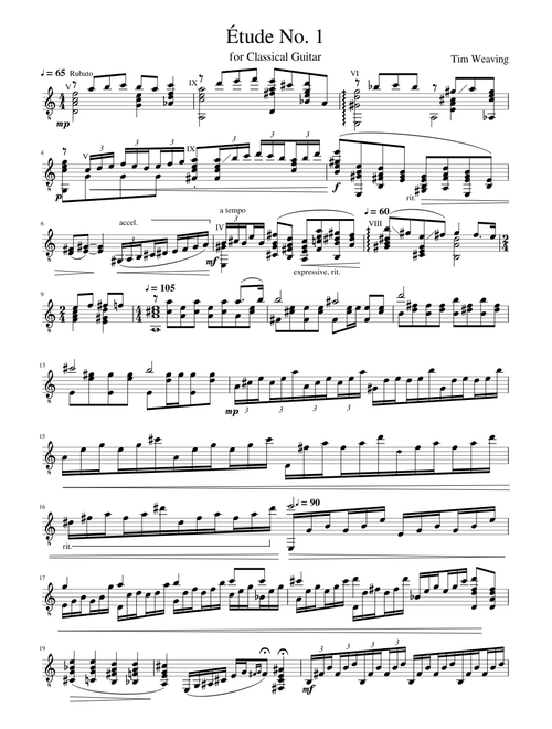 Étude No. 1 for Classical Guitar