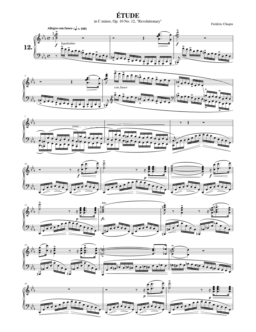 Frédéric Chopin: Étude in C minor, Op.10 No.12