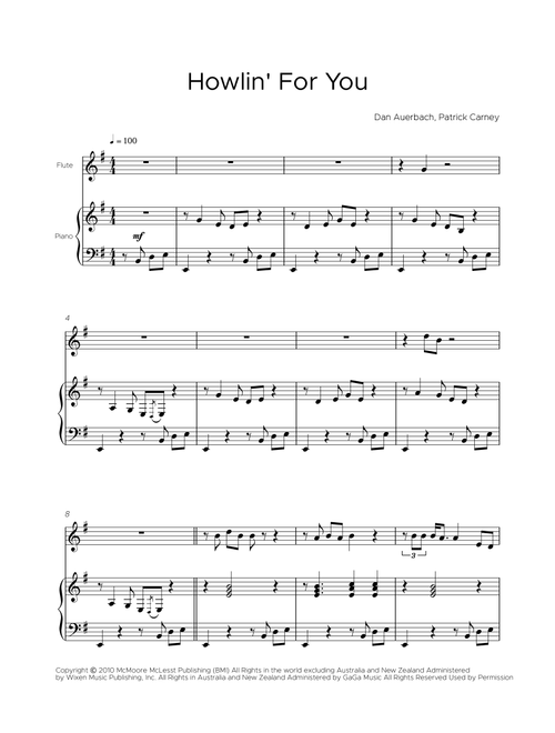 Howlin' For You (Arr. Bisdre Santos) - The Black Keys (Flute and Piano)