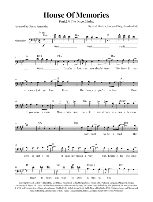 House Of Memories (Arr. Glauco Fernandes) - Madax (Cello Solo)