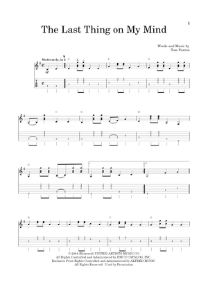 The last thing on my mind – Tom Paxton Sheet Music for Piano, Bass ...