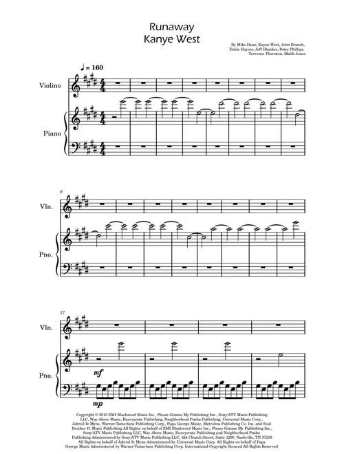 Runaway (Arr. Ygor Nunes) - Kanye West (Violin and Piano)