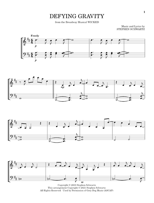Defying Gravity (from Wicked) - Stephen Schwartz (Instrumental Duet)