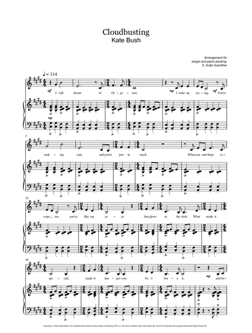 Cloudbusting (Arr. S. Antje Guenther) - Kate Bush (Piano Vocal)