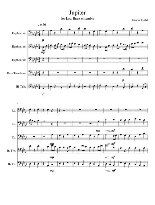 Jupiter for Low Brass Quintet