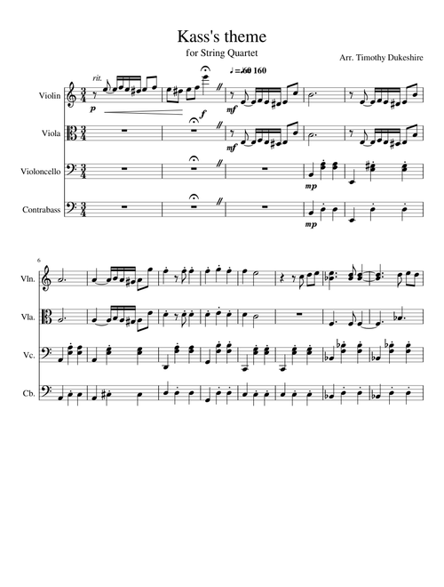 Kass's theme for String Quartet