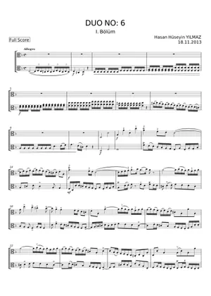 Two Violas String SEVEN GREAT DUOS FOR TWO VIOLAS - Hasan Hüseyin Yılmaz Sheet Music for ...