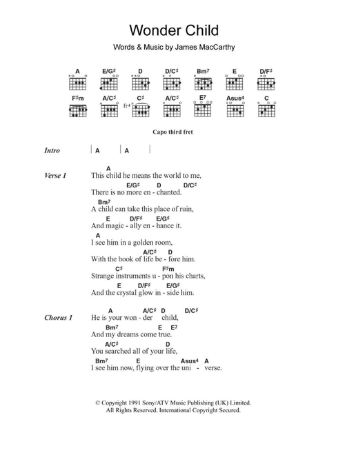 Wonder Child - Mary Black (Guitar Chords-Lyrics)