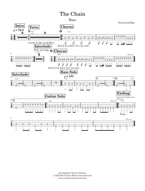 The chain – Fleetwood Mac The Chain – Fleetwood Mac - Bass