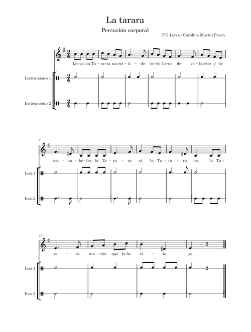 LA TARARA – Federico García Lorca La tarara percusión reciclada