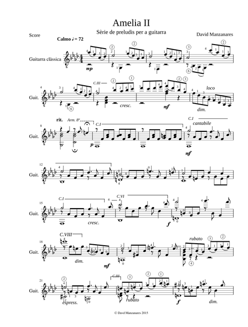 Amelia II - Prelude for guitar