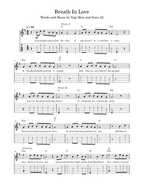 Breath In Love in G Major