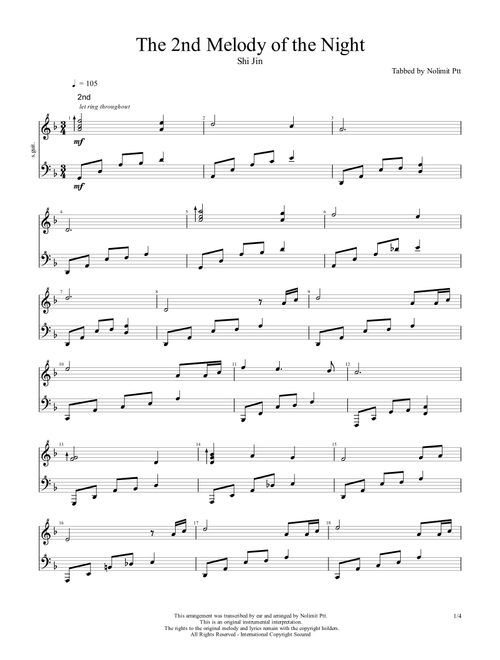 The 2nd Melody of the Night (Arr. Nolimit Ptt) - Shï Jin (石进) (Piano Solo)