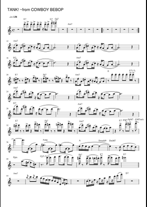 TANK! - Cowboy Bebop (Full Score) Sheet Music with Chords for