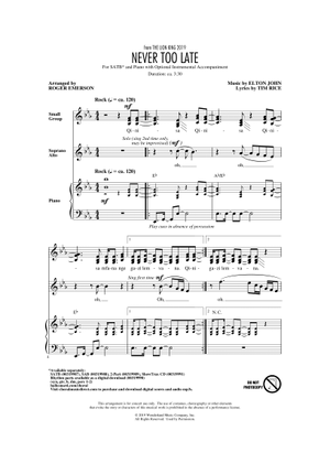 Play Official version of Never too late Sheet Music by Elton John