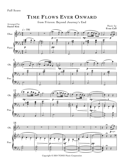 Time Flows Ever Onward (Arr. Daniel Kim) - Evan Call (Oboe and Piano)