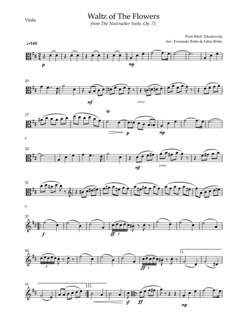 Waltz of The Flowers - from Nutcracker (P. I. Tchaikovsky) for Viola Solo (Arr. Fabio Britto) - Piotr Ilitch Tchaikovsky (Viola Solo)