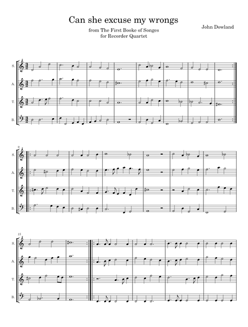 Can she excuse my wrongs - John Dowland