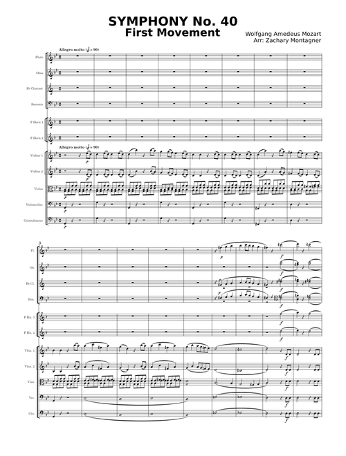 Symphony No.40 in G minor 1st movement , K.550 – Wolfgang Amadeus Mozart Symphony No.40 in G minor 1st movement , K.550