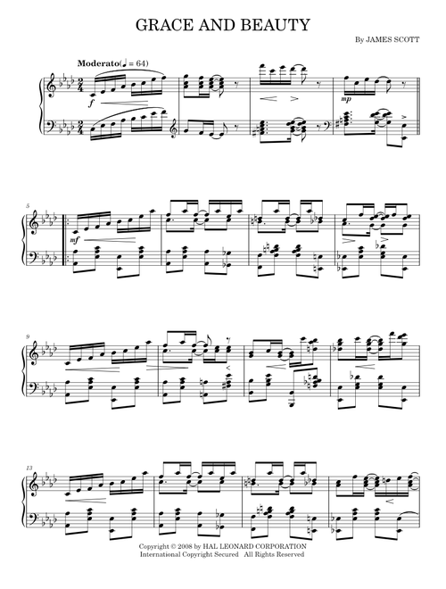 Grace and Beauty - James Scott (Piano Solo)