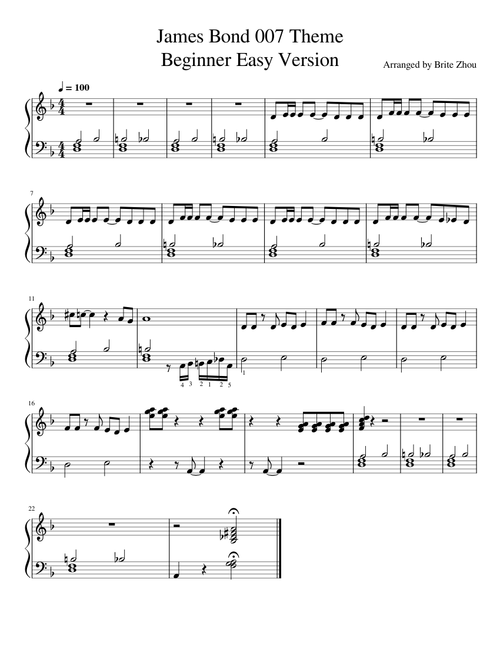 James Bond 007 Theme - beginner easy