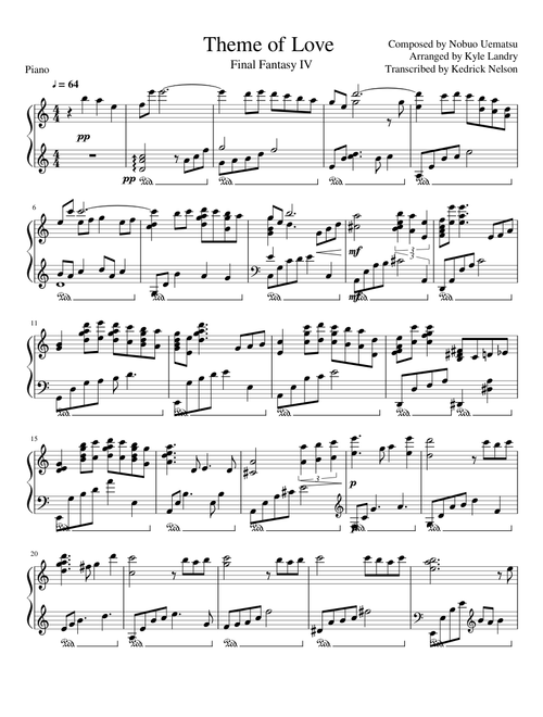 Final Fantasy IV - Theme of Love (Piano Cover)