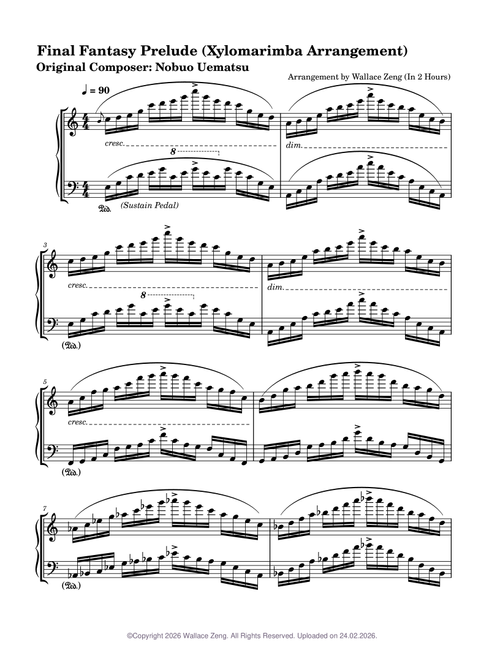Final Fantasy Prelude Piano Collection – Nobuo Uematsu (Wallace's XyloMarimba Arrangement)